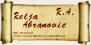 Relja Abranović vizit kartica